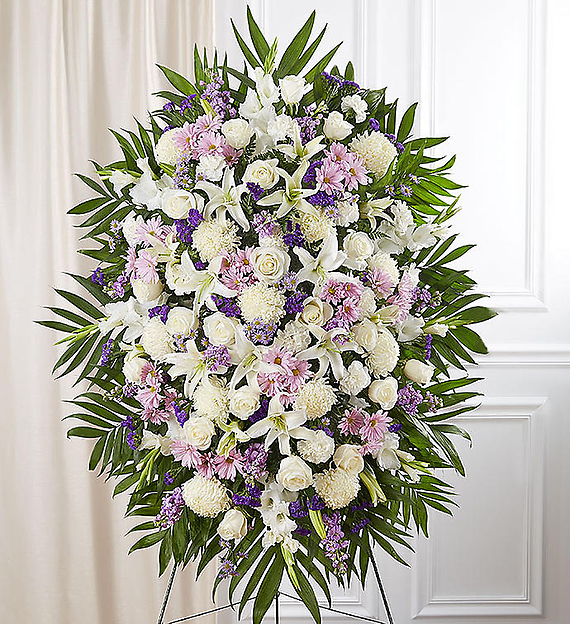Lavender &amp; White Sympathy Standing Spray