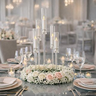 Glass Candleabra setting