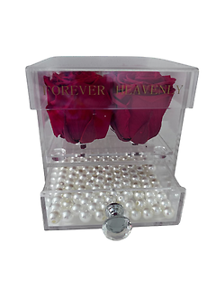 FOREVER 4 ROSE BOX With Jewellery Drawer With Pearls